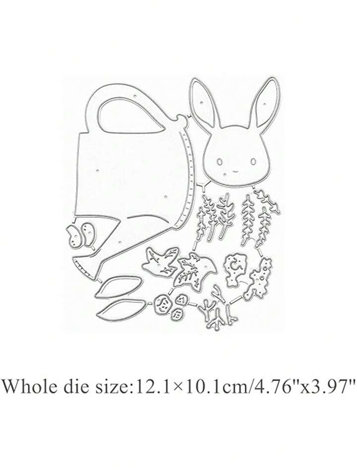 Pc rabbit watering can decoration cbon steel metal embossing paper cutting die ctoon floral design suitable for envelope greeting cd photo frame diy die