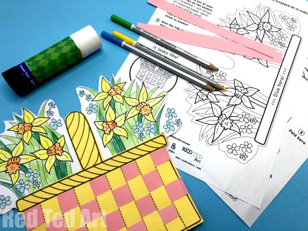 Flower basket paper weaving