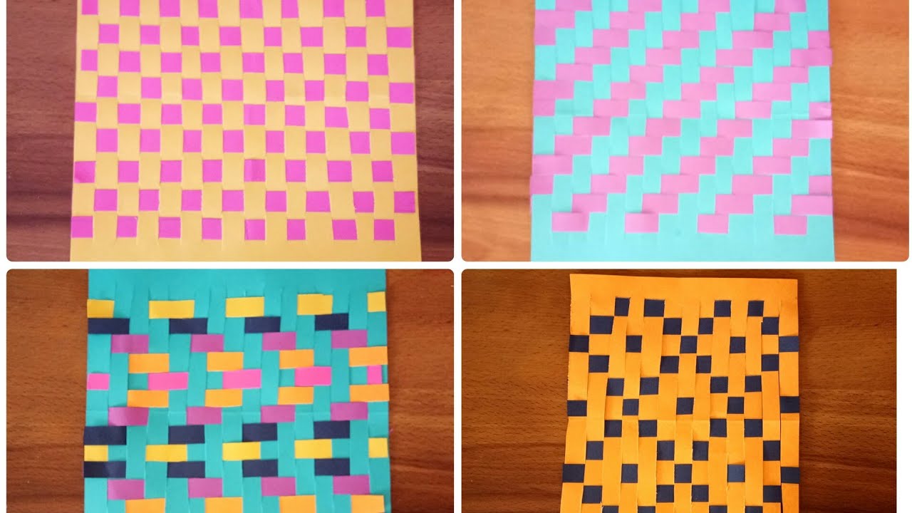 Different types of weaving styles weaving ats by color paper beautiful ats pattern design part