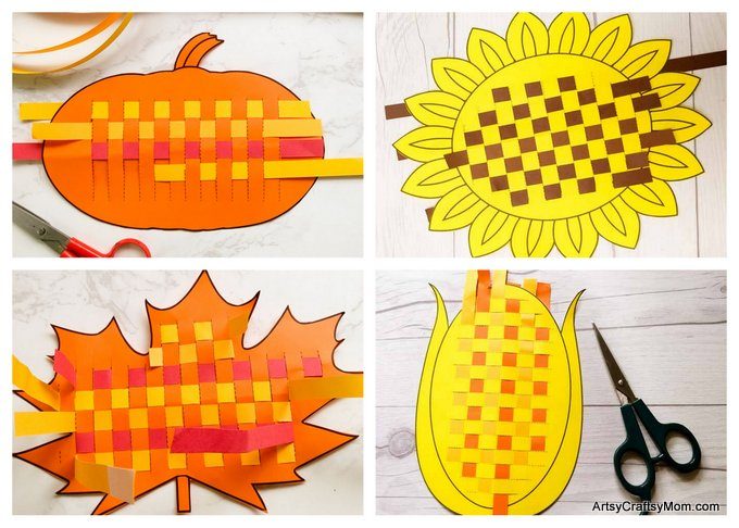 Paper weaving fall printables