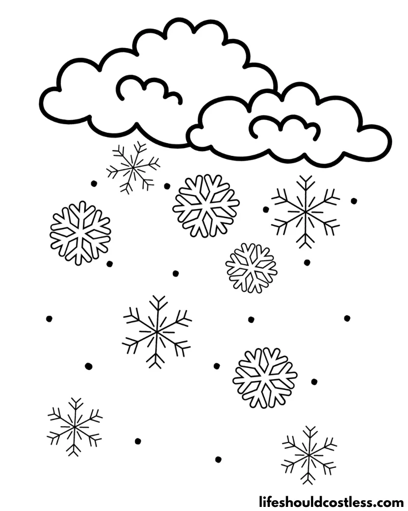 Snow coloring pages free printable pdf templates