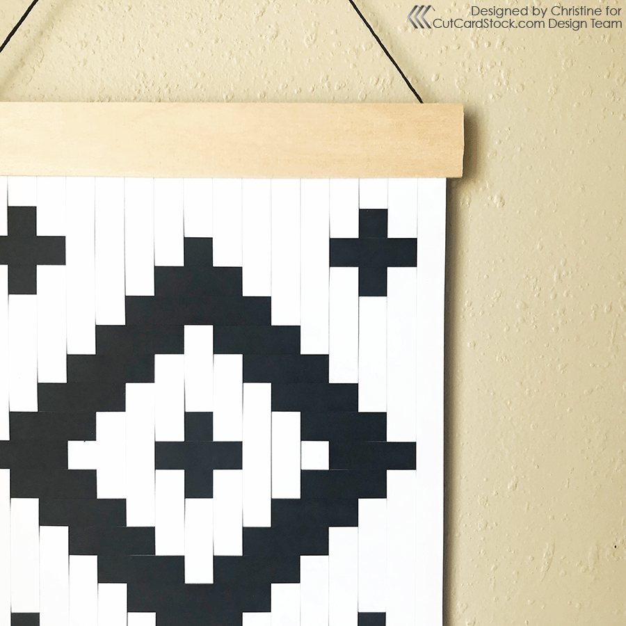 Black and white modern paper weave hanging