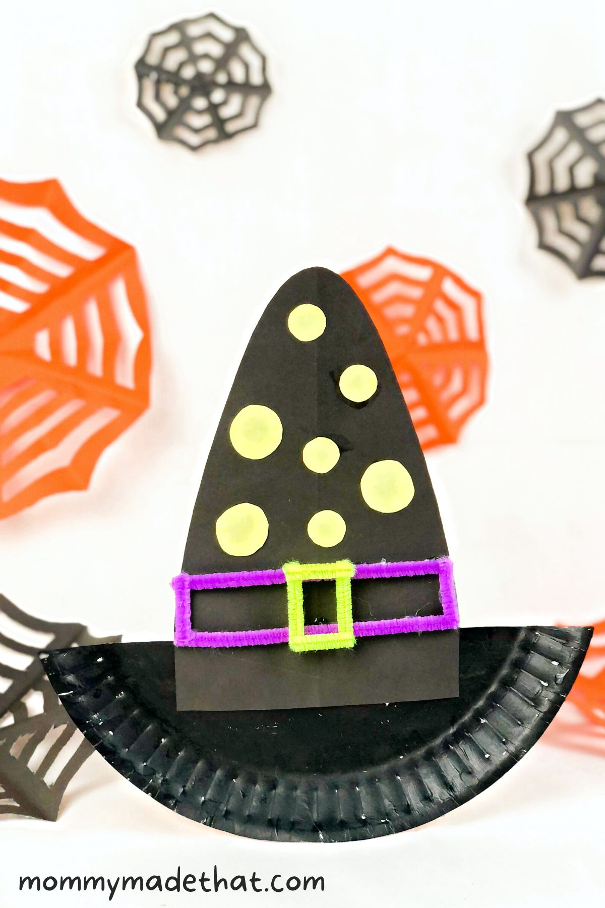 Cute paper plate witch hat craft super easy