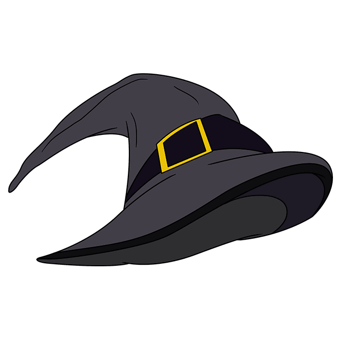 How to draw a witch hat