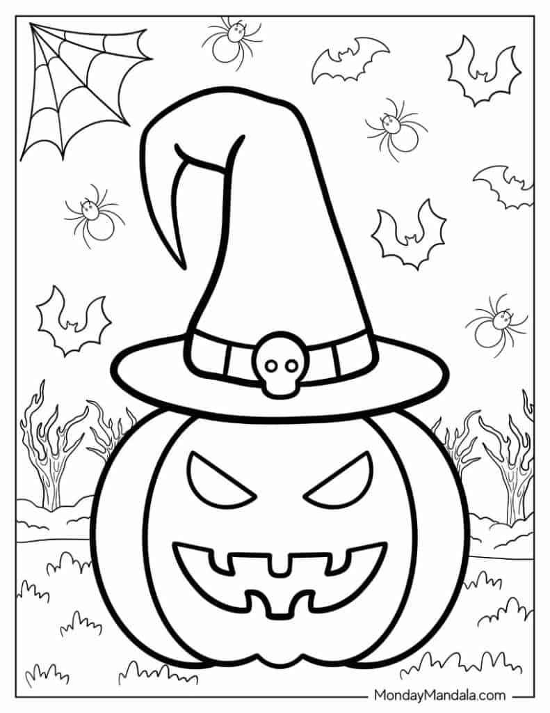 Halloween coloring pages free pdf printables