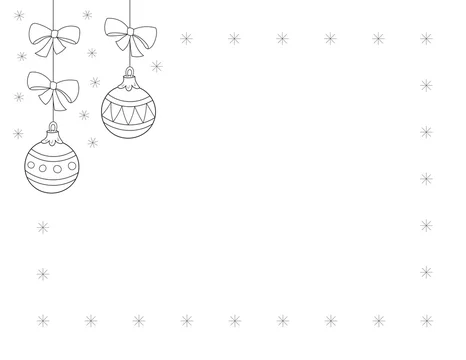 Christmas border paper outline coloring sheet with decorative ball ornaments you can print it on a standard x inch page illustration