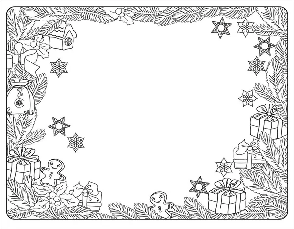 Christmas coloring border stock illustrations