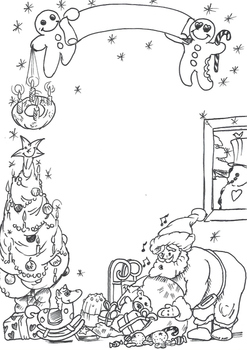 Christmas frame coloring colouring letter template printable xmas natale door