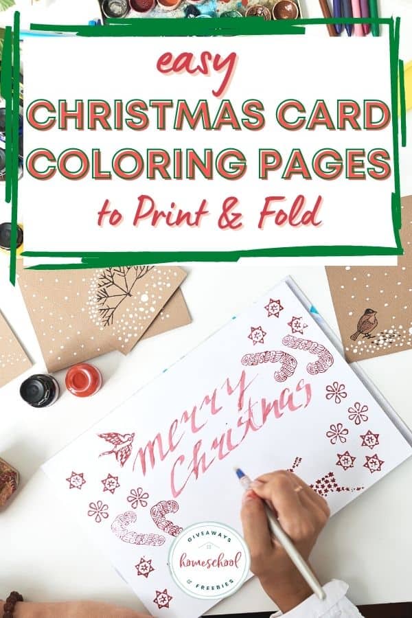 Easy christmas card coloring pages to print fold