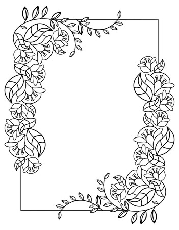 Floral border coloring page stock illustrations cliparts and royalty free floral border coloring page vectors