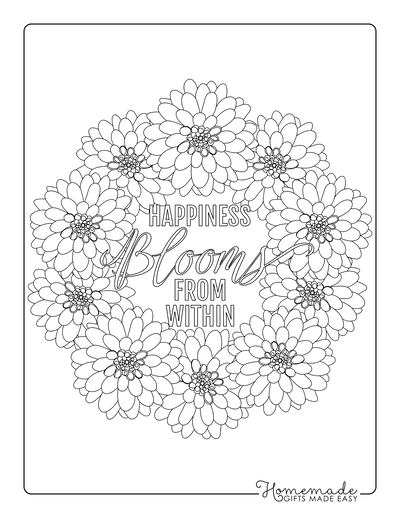 Free flower coloring pages for kids adults