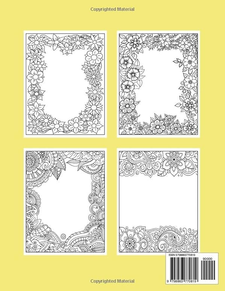 Flower border coloring book for adults m jones dina books