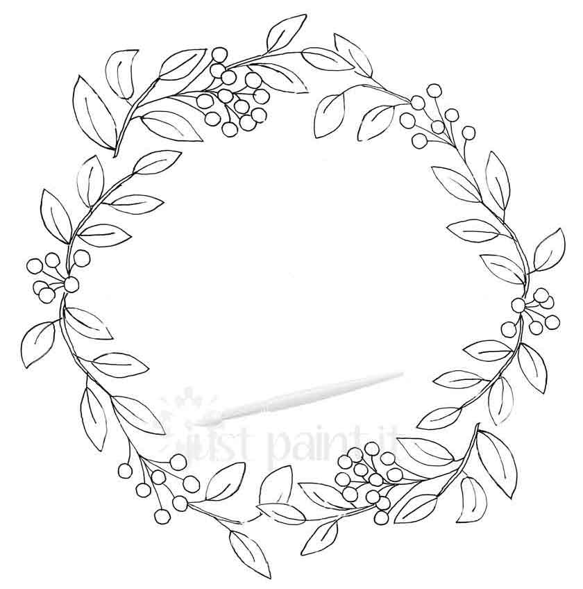 Fall wreath coloring pages kit just paint it blog http