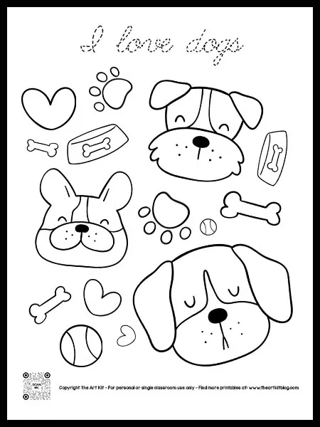 Ruff ruff dog coloring page bubble font â the art kit