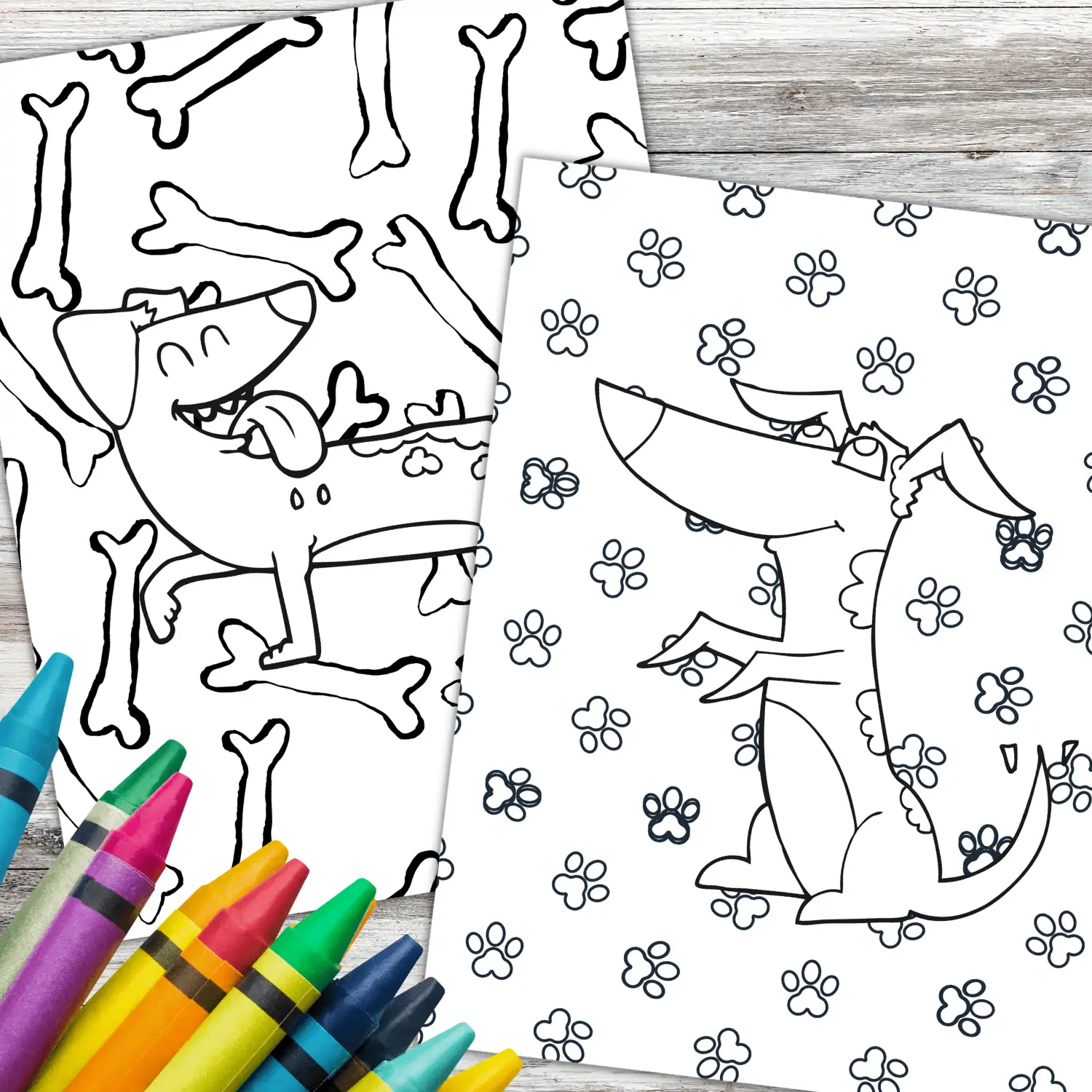 Dog coloring pages free â in the bag kids crafts