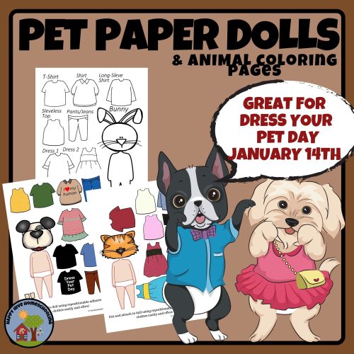 Printable paper dolls pets