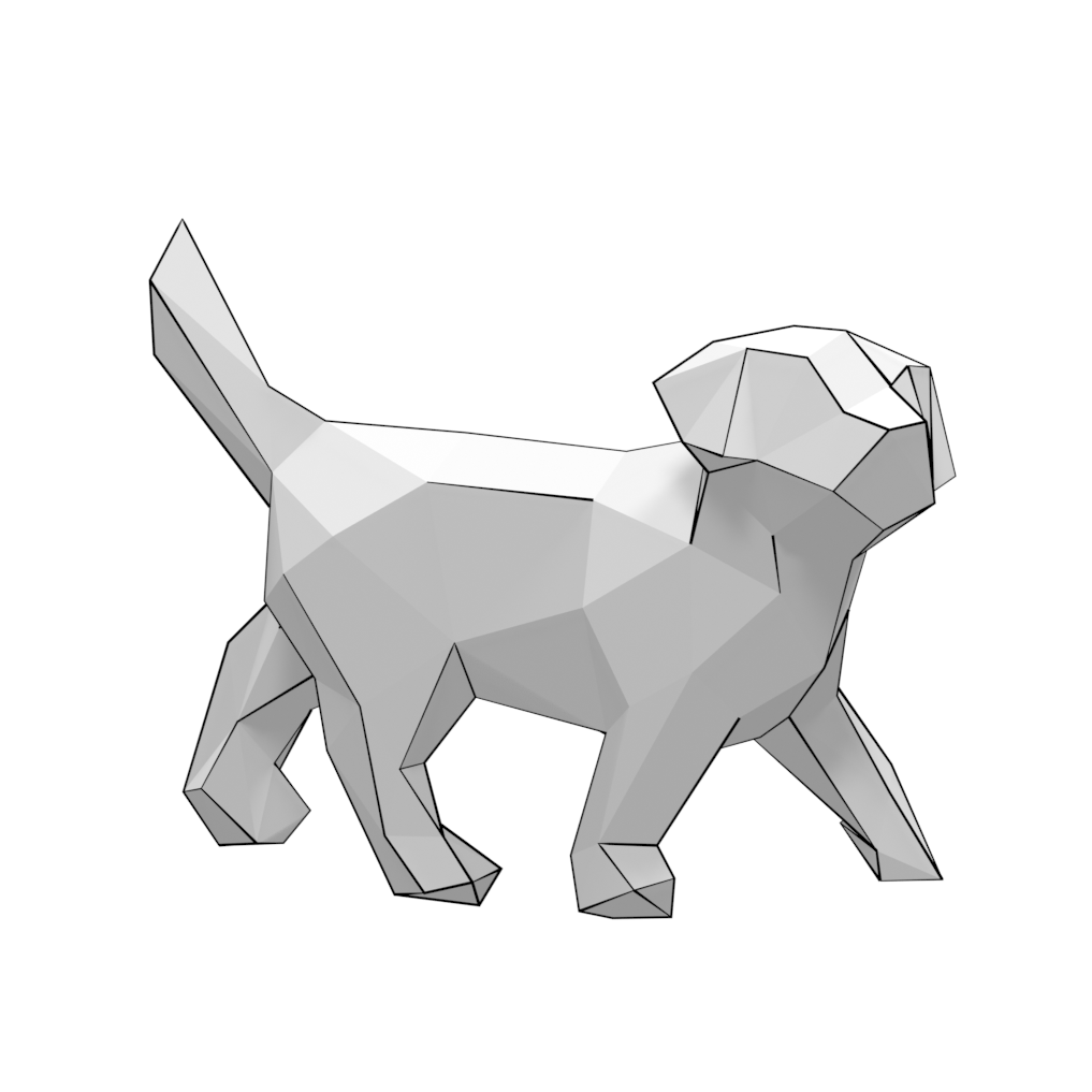 D papercraft model of dog free printable papercraft templates