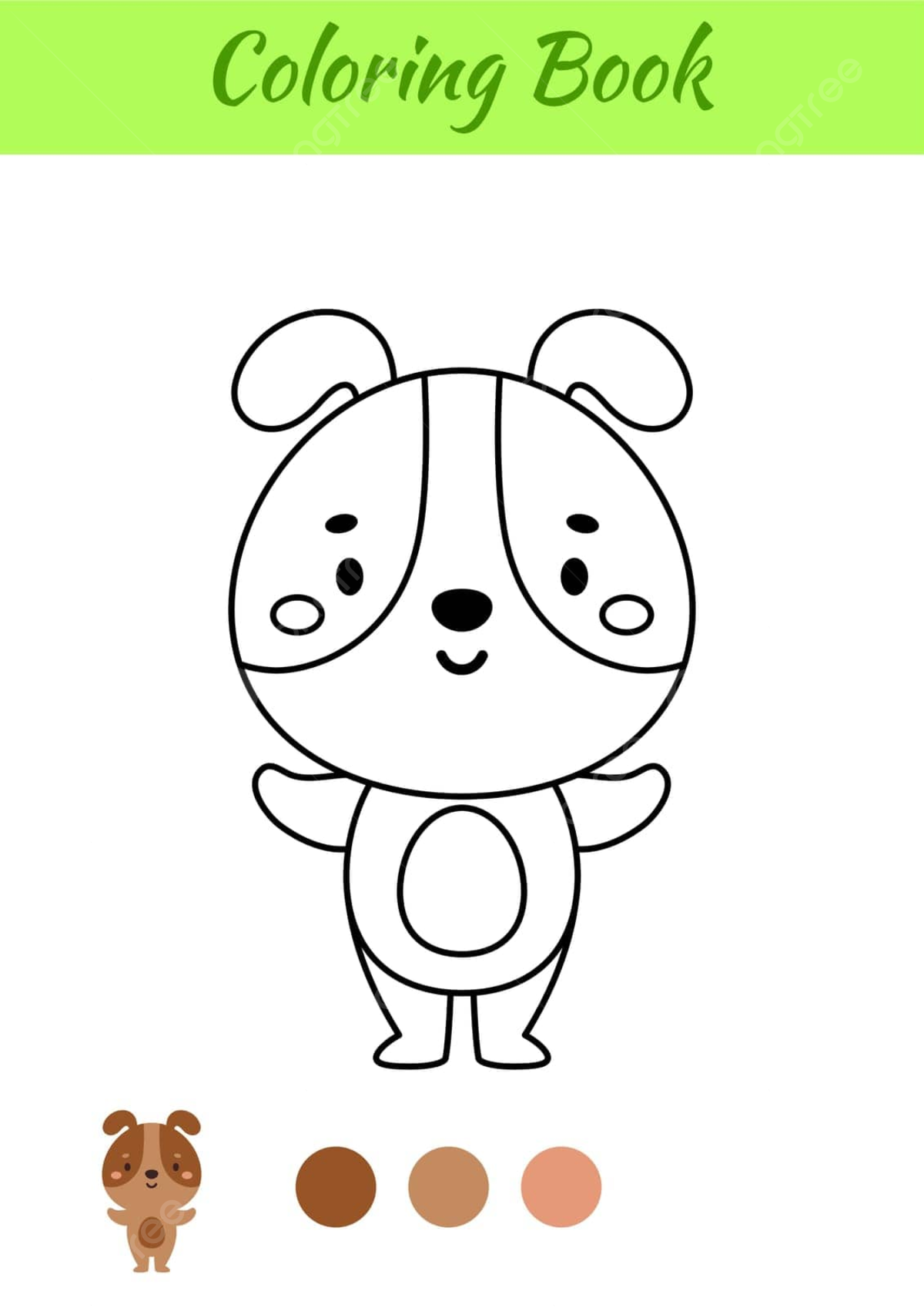 Happy dog coloring page for preschoolers with cute animals vector line paper toddler png and vector with transparent background for free download