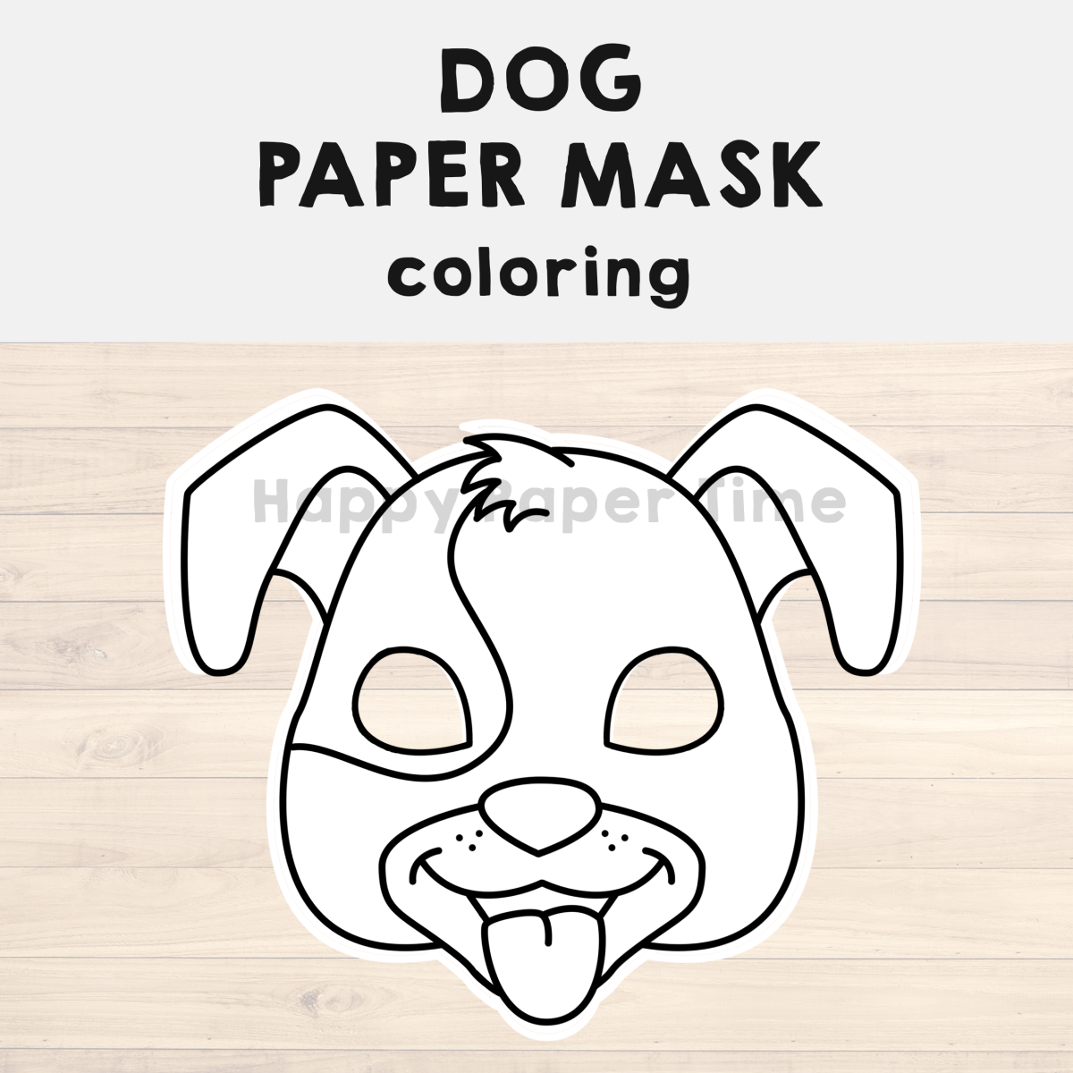 Dog paper mask printable animal pet coloring craft activity costume template made by teachers