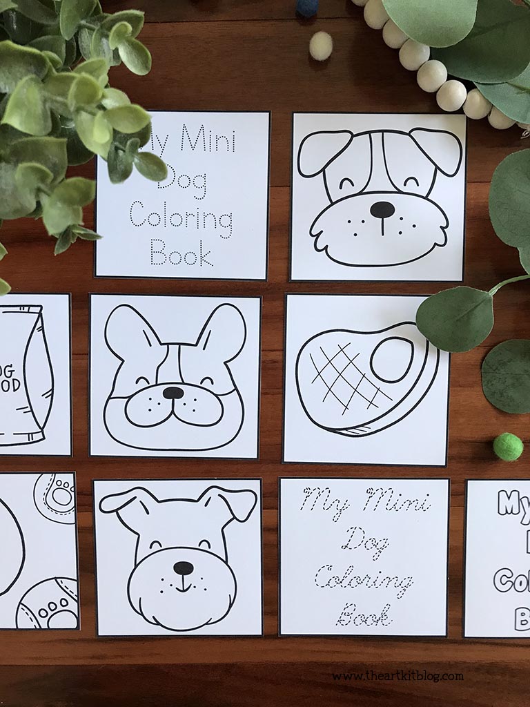 Mini dog coloring pages free printable coloring book â the art kit