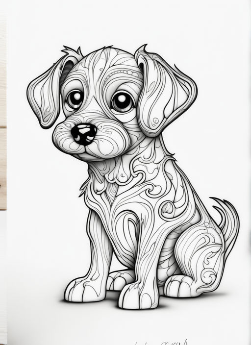 Art paper dog stamp