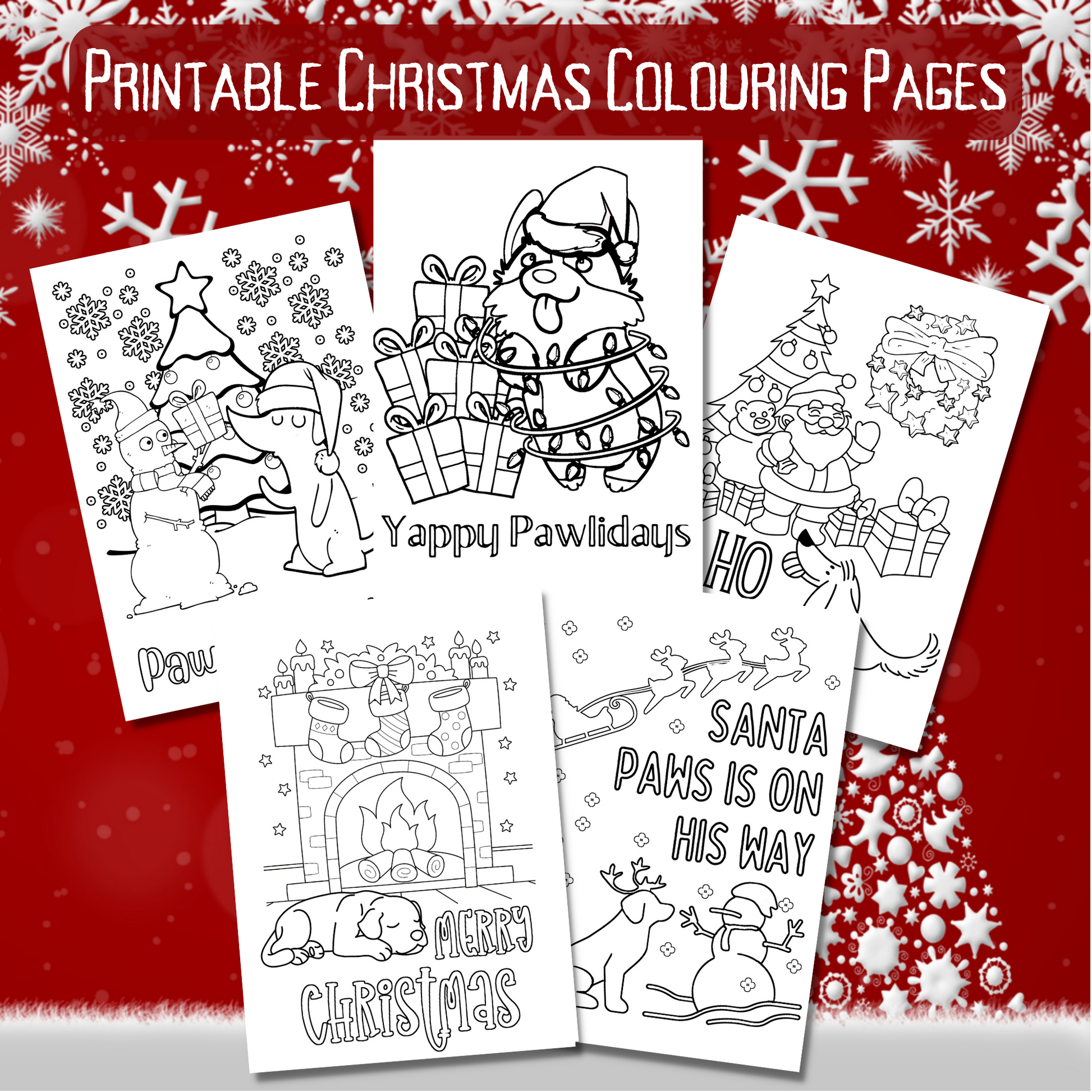 Printable christmas louring pages dog lover christmas craft â the ultimutt tee