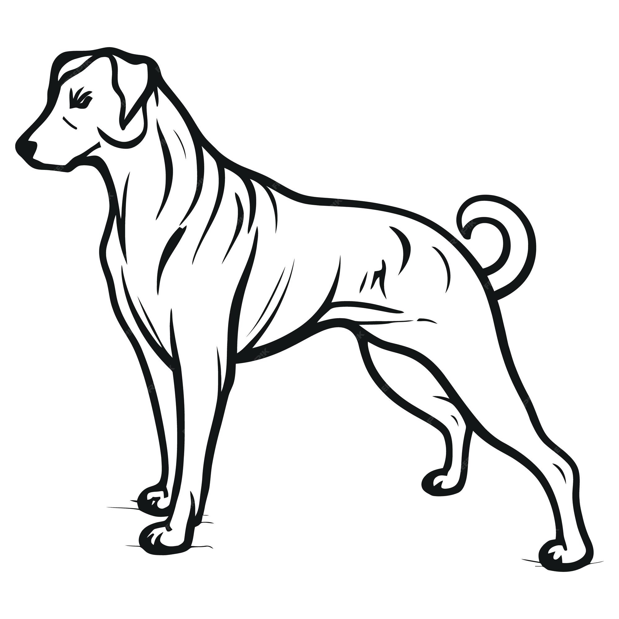 Premium vector dog line art and color paper