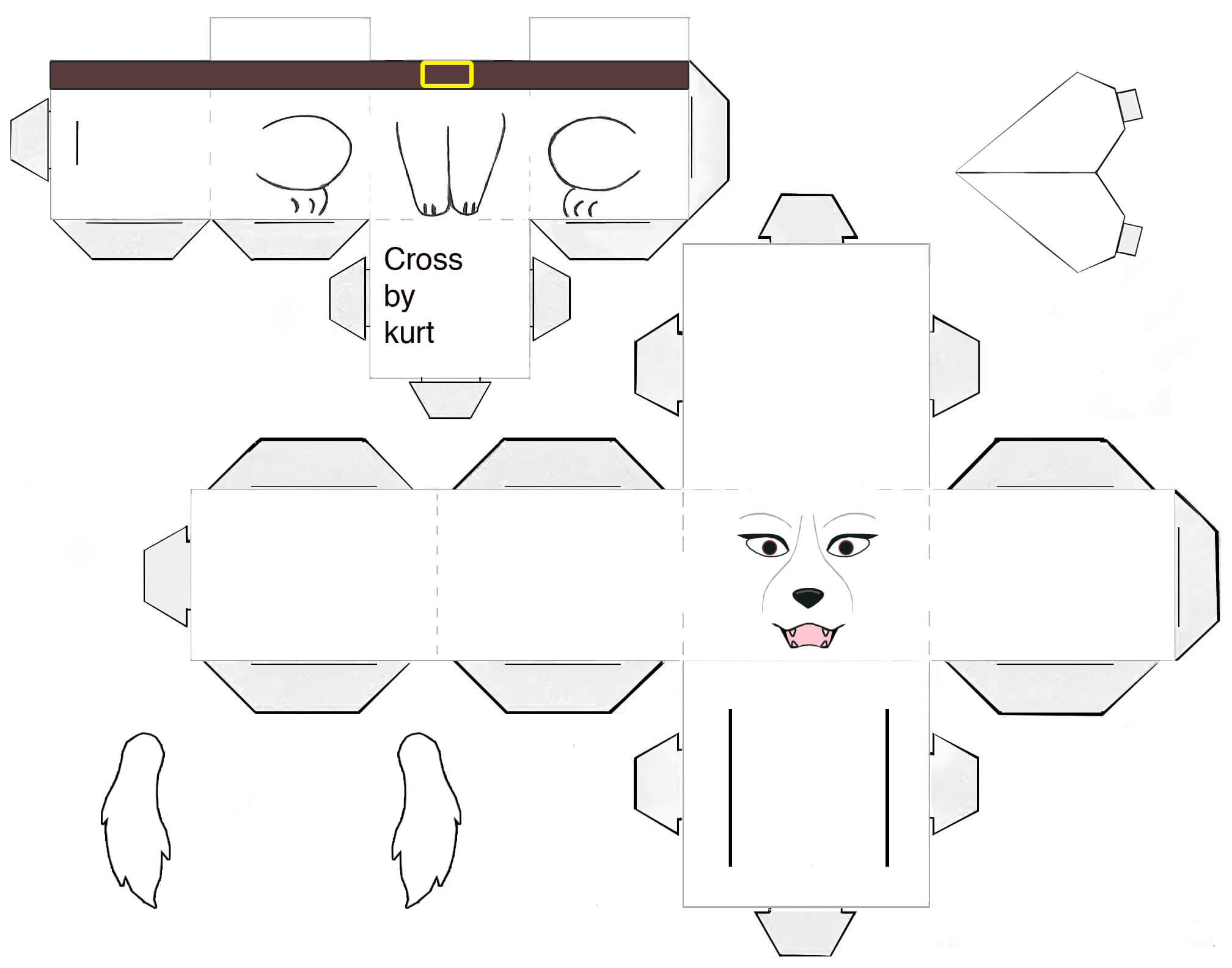 Nagareboshi dog paper toy free printable papercraft templates