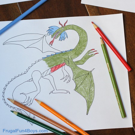 Printable dragon coloring pages