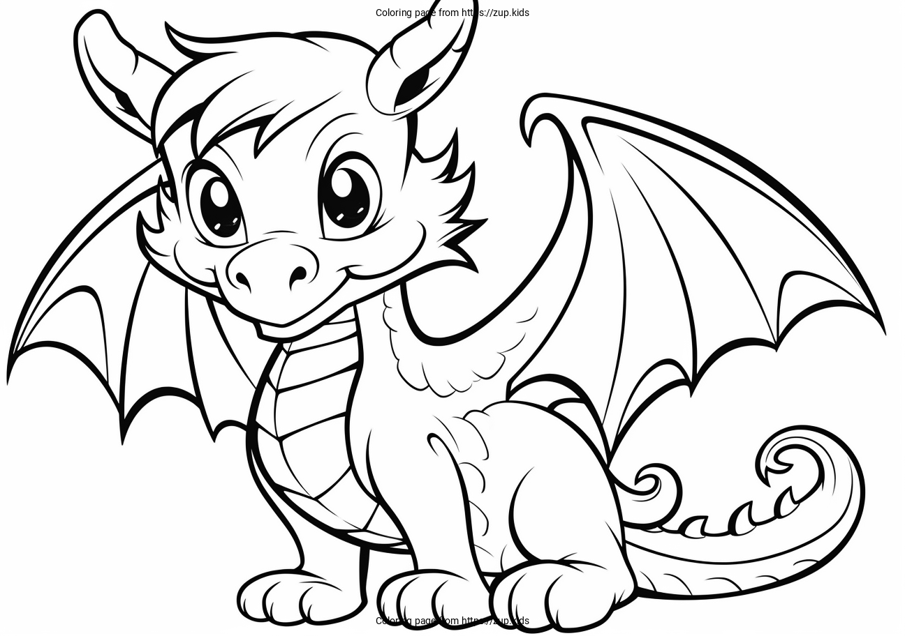 Dragon coloring page from