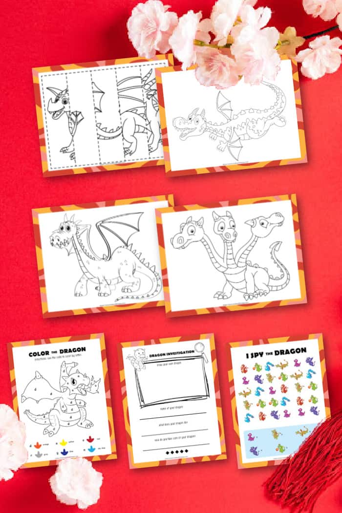 Dragon coloring pages for kids