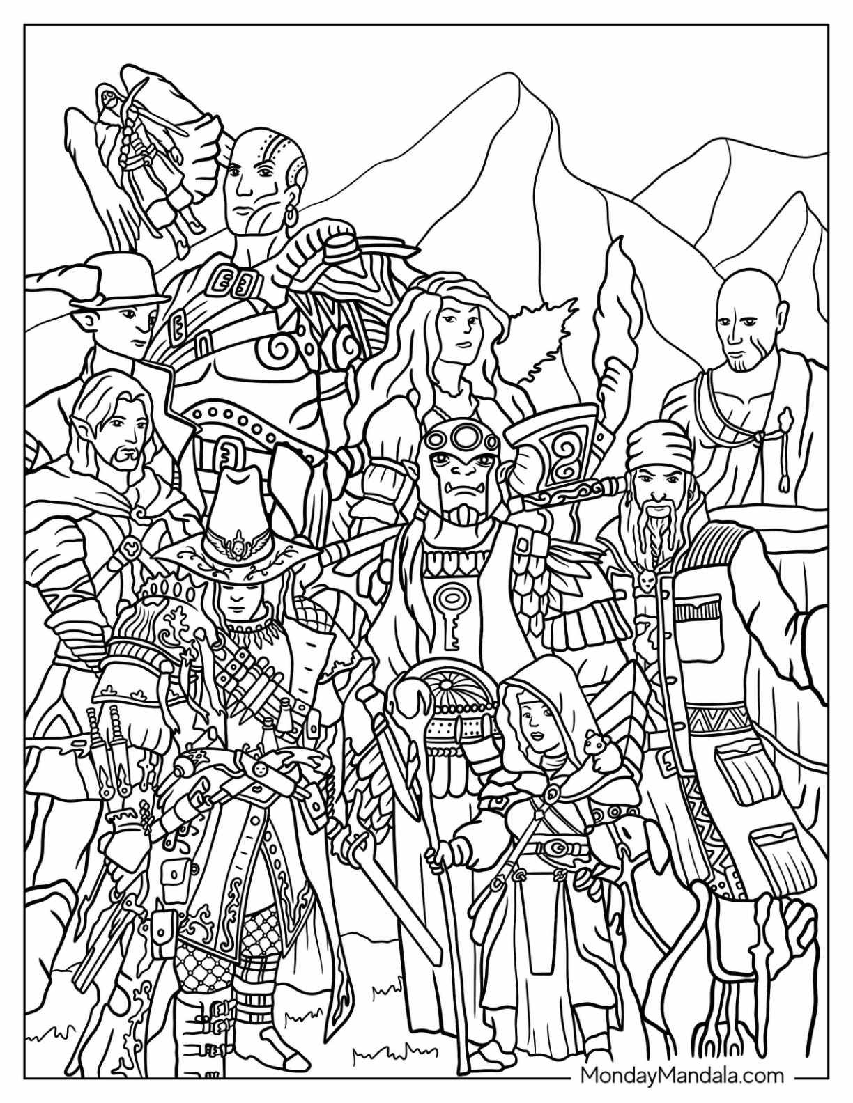 Dungeons dragons coloring pages free printables