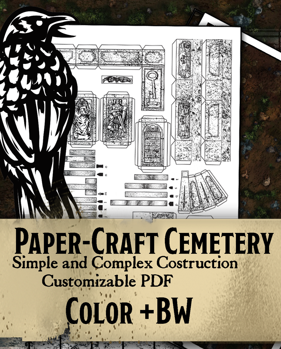 Miniature paper craft graveyard