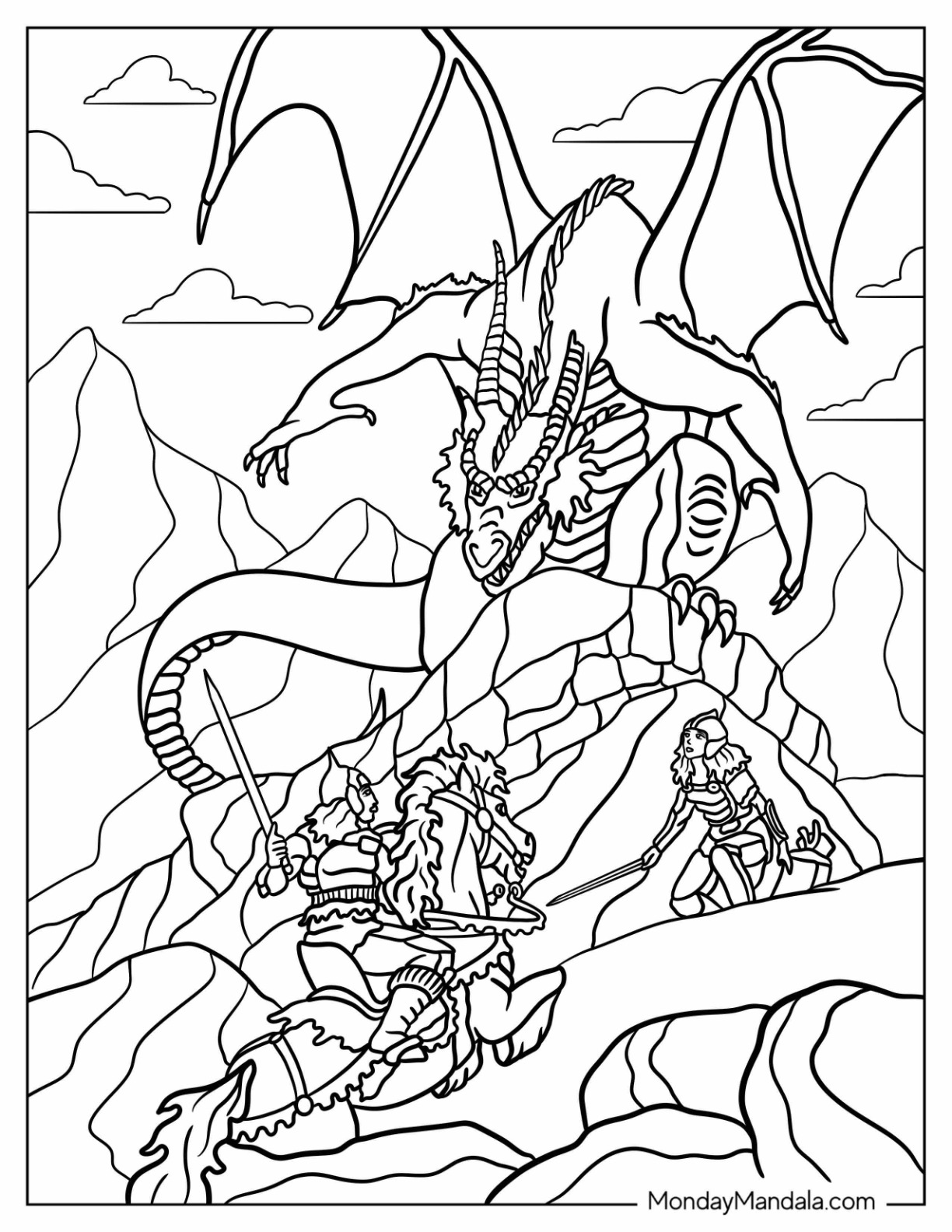 Dungeons dragons coloring pages free printables