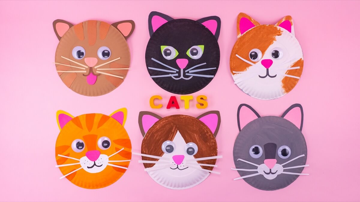 Paper plate cat craft