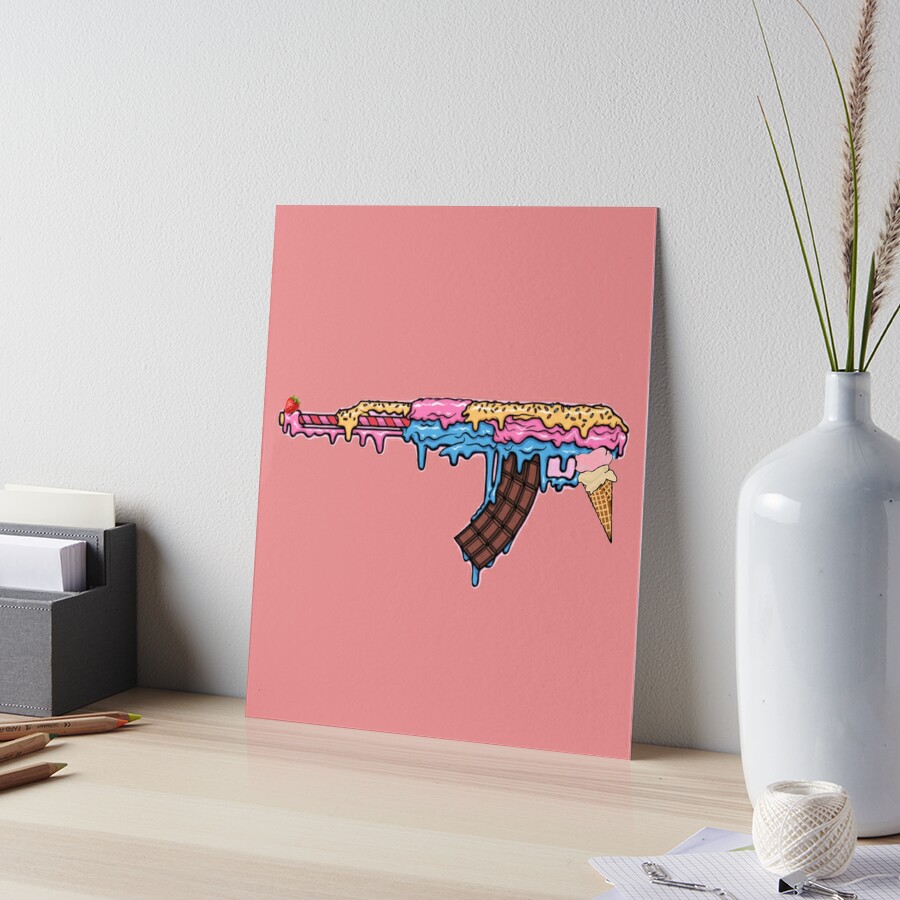 Ice cream gun funny gift tee art board print for sale by jamai