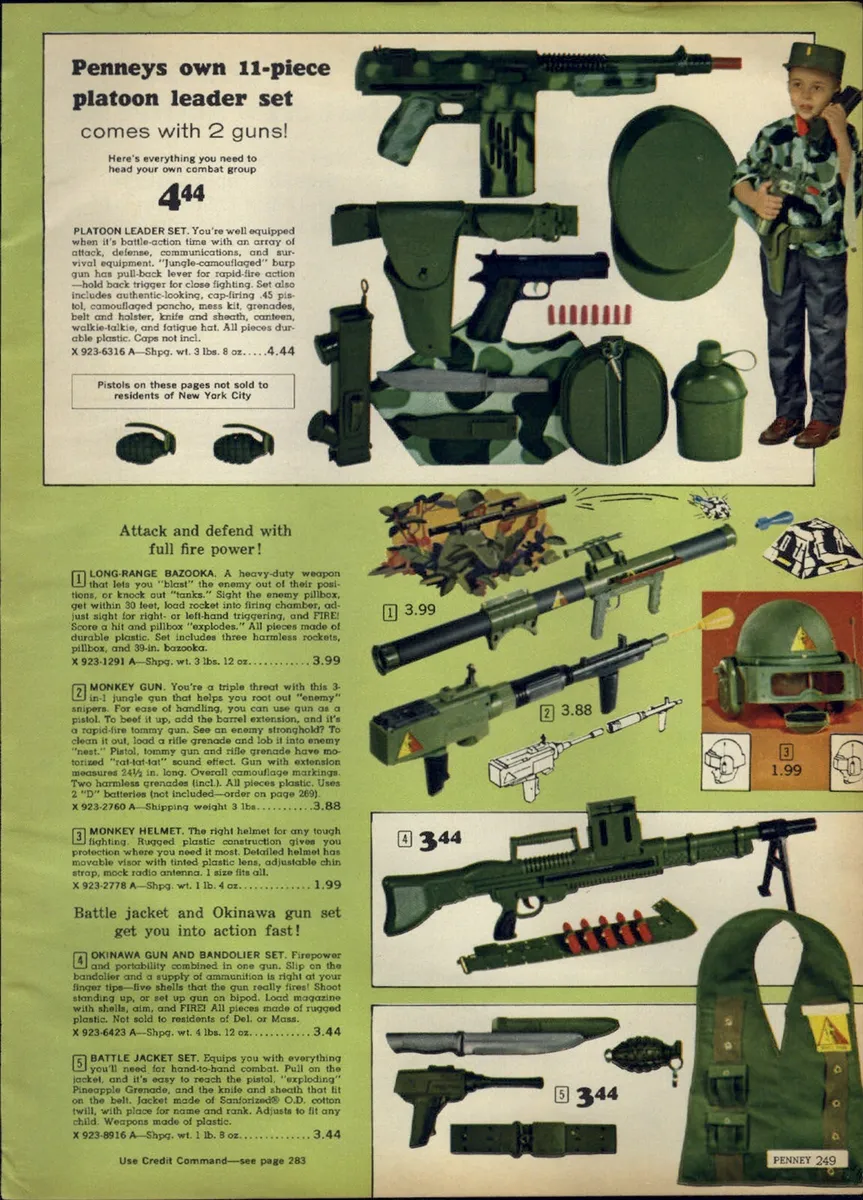Paper ad color platoon leader bazooka gun gunsmoke holster bonanza double