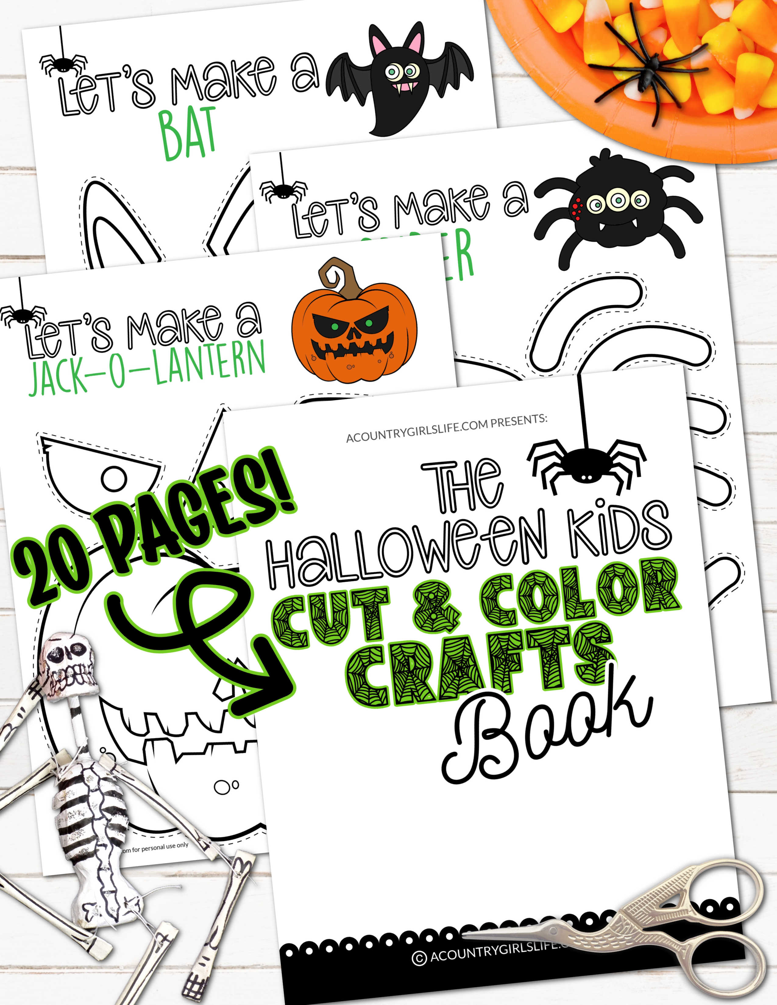 Halloween cut out templates cut paste crafts