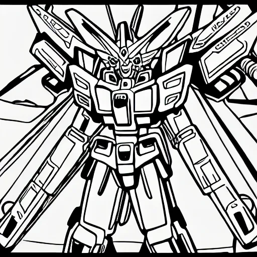 Gundam coloring sheet stable diffusion