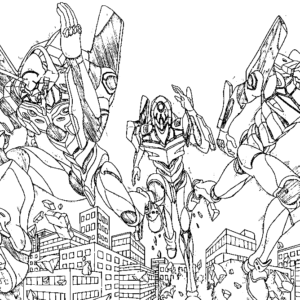 Neon genesis evangelion coloring pages printable for free download