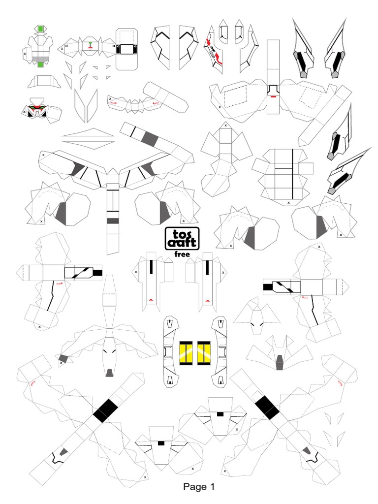 Destiny gundam papercraft color patterns by tos