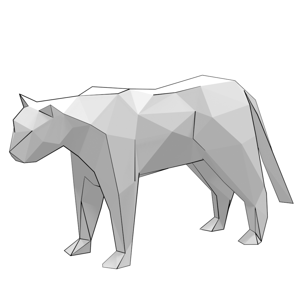 D papercraft model of low poly panther free printable papercraft templates