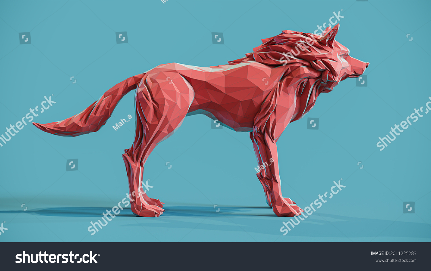 Wolf low poly papercraft d model stock illustration