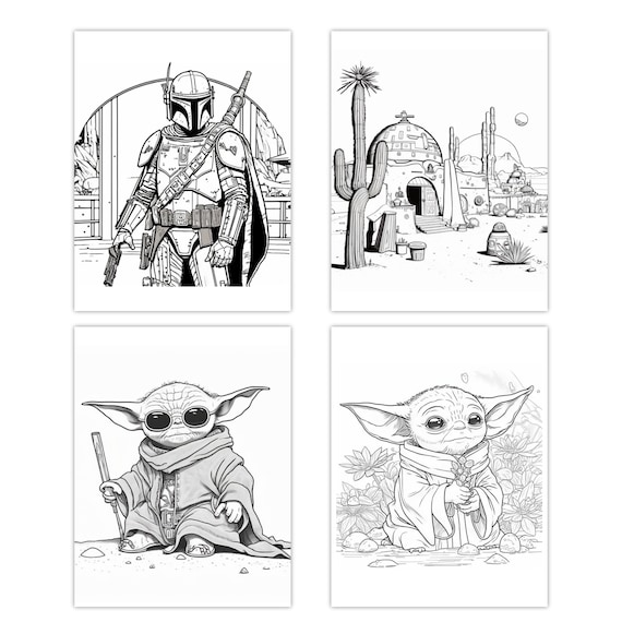 Printable star wars coloring pages for adults or kids instant download and unlimited prints fun coloring pages