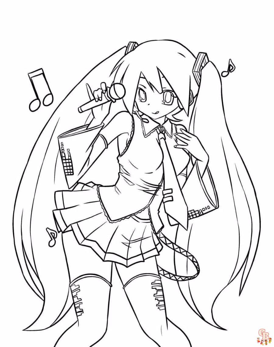 Printable miku coloring pages free for kids and adults