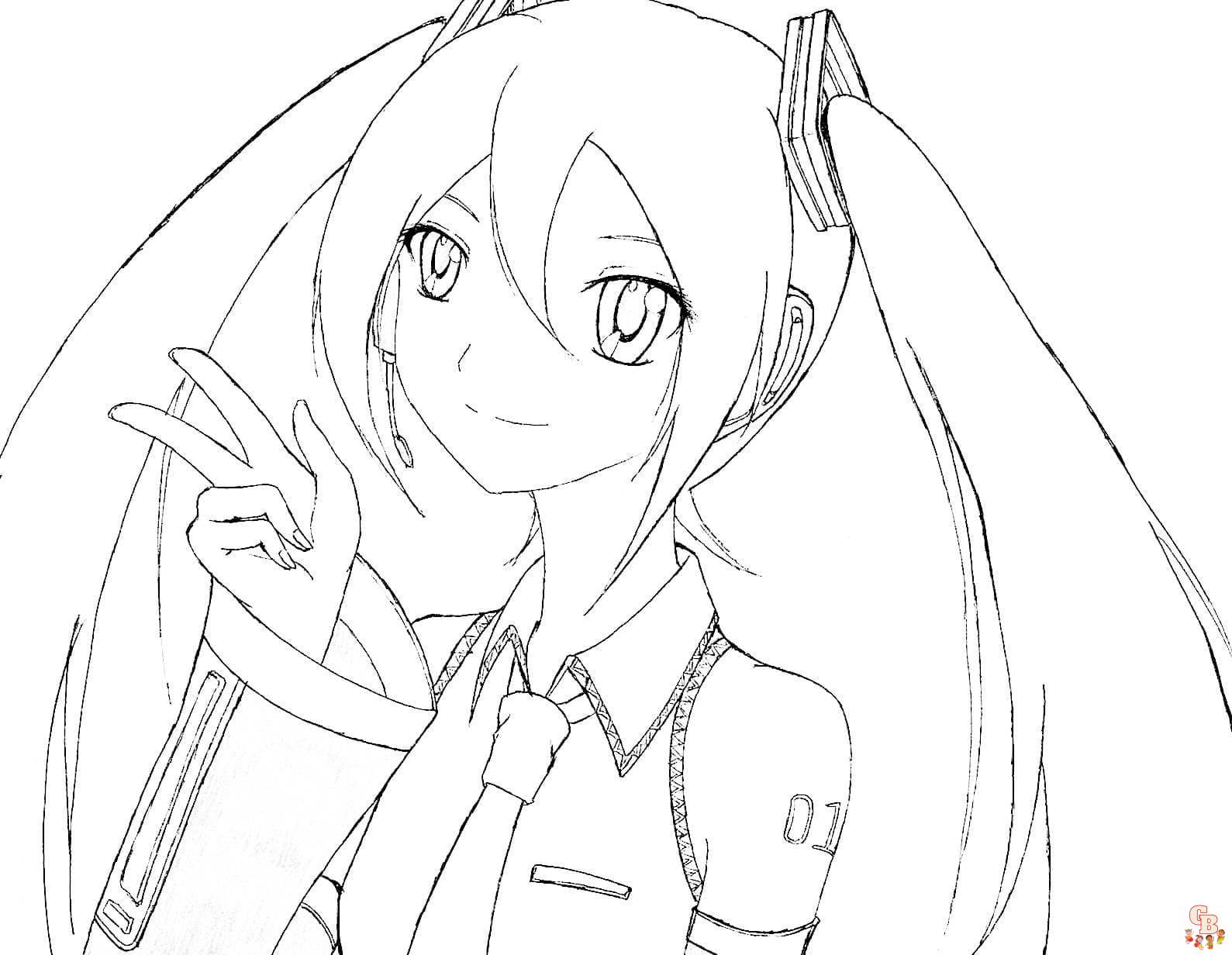 Printable miku coloring pages free for kids and adults