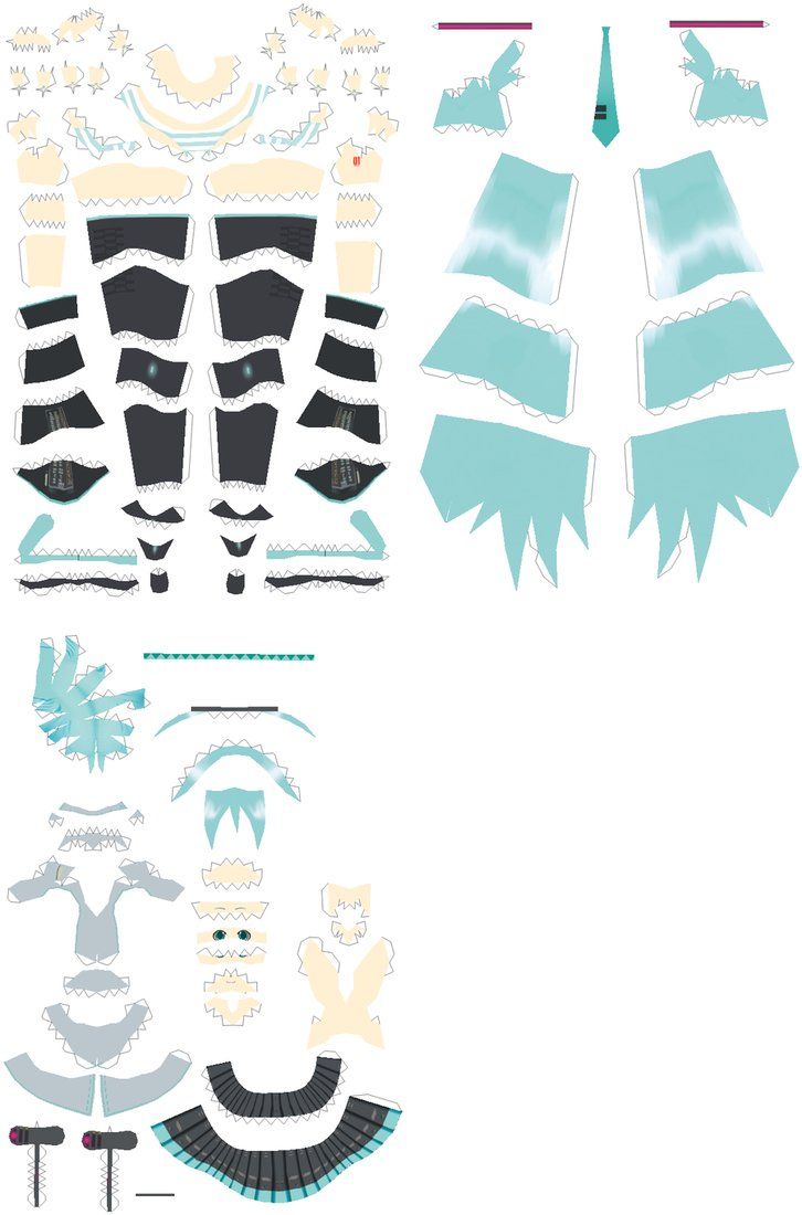 Hatsune miku papercraft cm anime paper paper doll template papercraft printable