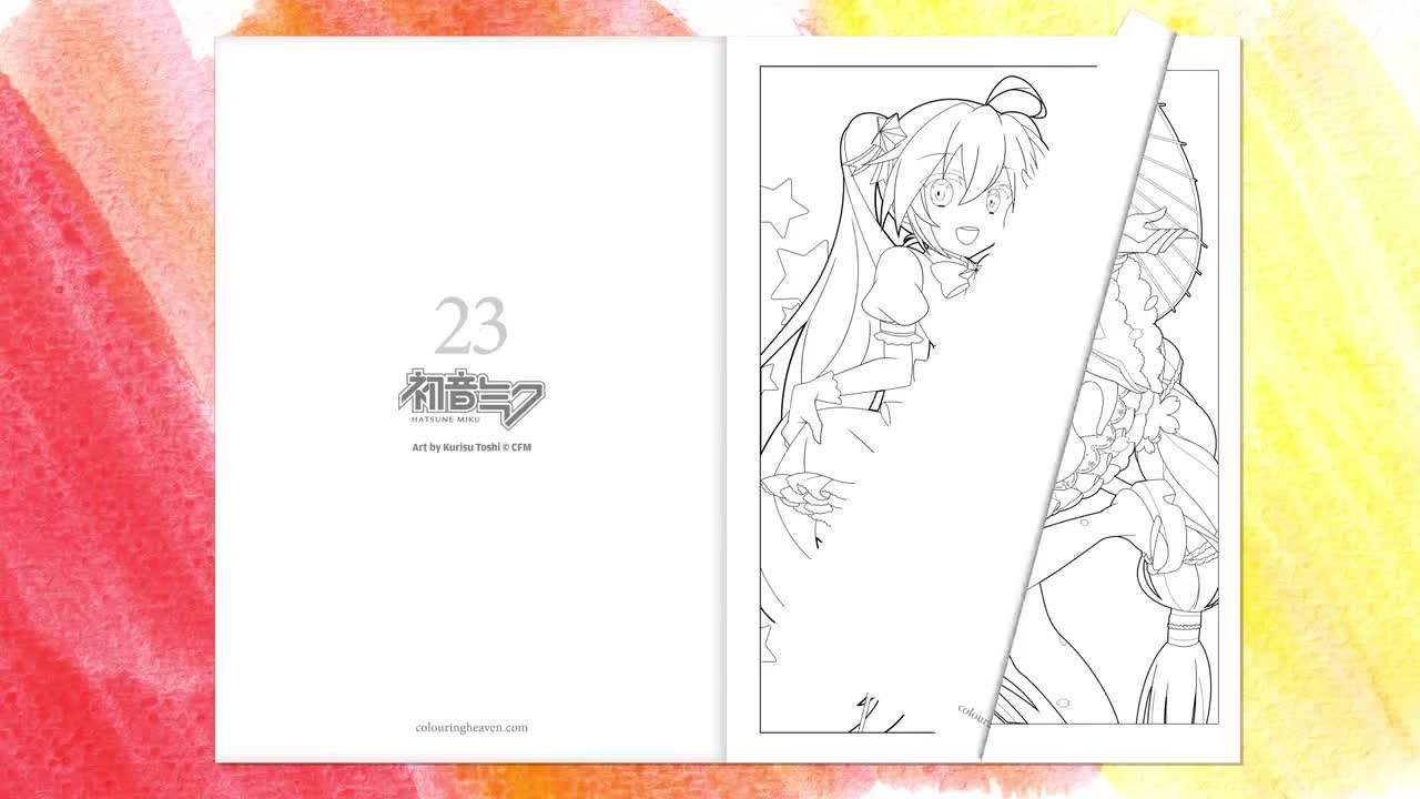 Colouring heaven collection hatsune miku print magazine hatsune miku colouring designs from hatsune miku