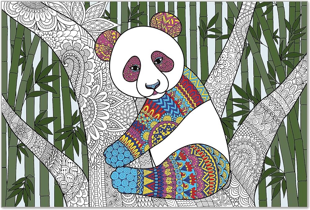Dekali designs panda coloring poster