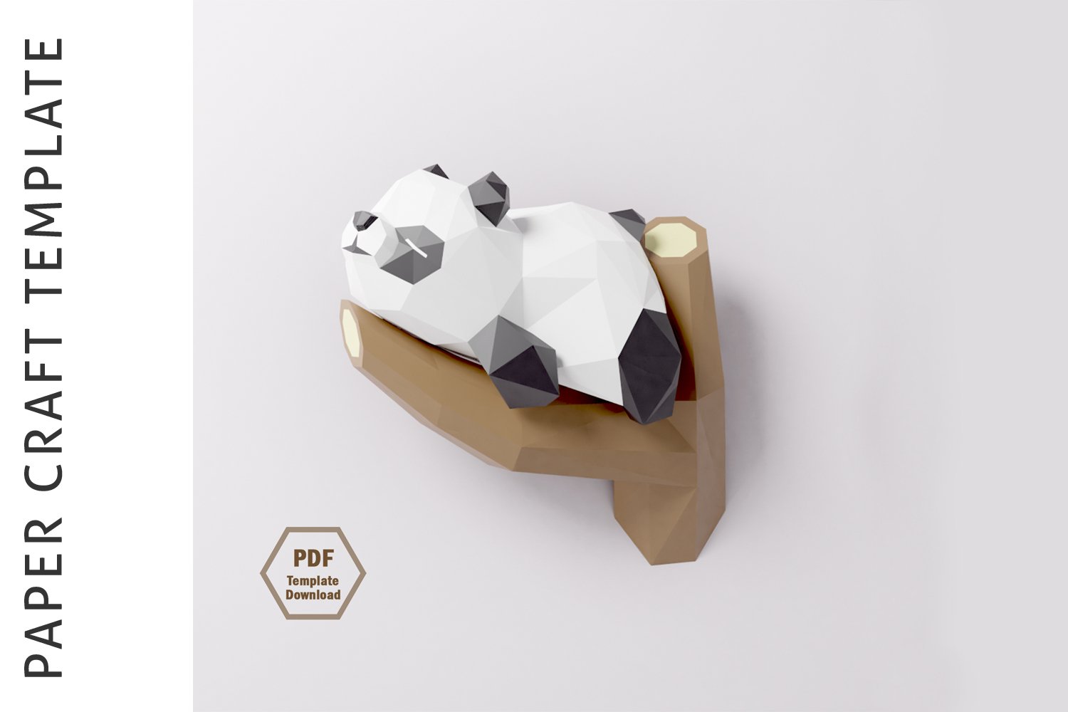 Pdf template of panda on tree papercraft template d paper